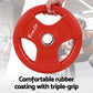 Everfit 36kg dumbbell and barbell set with red weight plates, 120cm barbell for home gym weight lifting exercises.