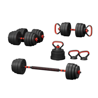 Everfit 40kg adjustable dumbbells set with weight plates and barbells for gym and fitness workouts at Online Fitness Depot