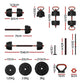 Everfit 40kg adjustable dumbbells set with weight plates and barbells, suitable for home gym and strength training exercises.