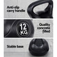 Black Everfit 12kg kettlebell set with handle, suitable for weightlifting and home gym workouts.