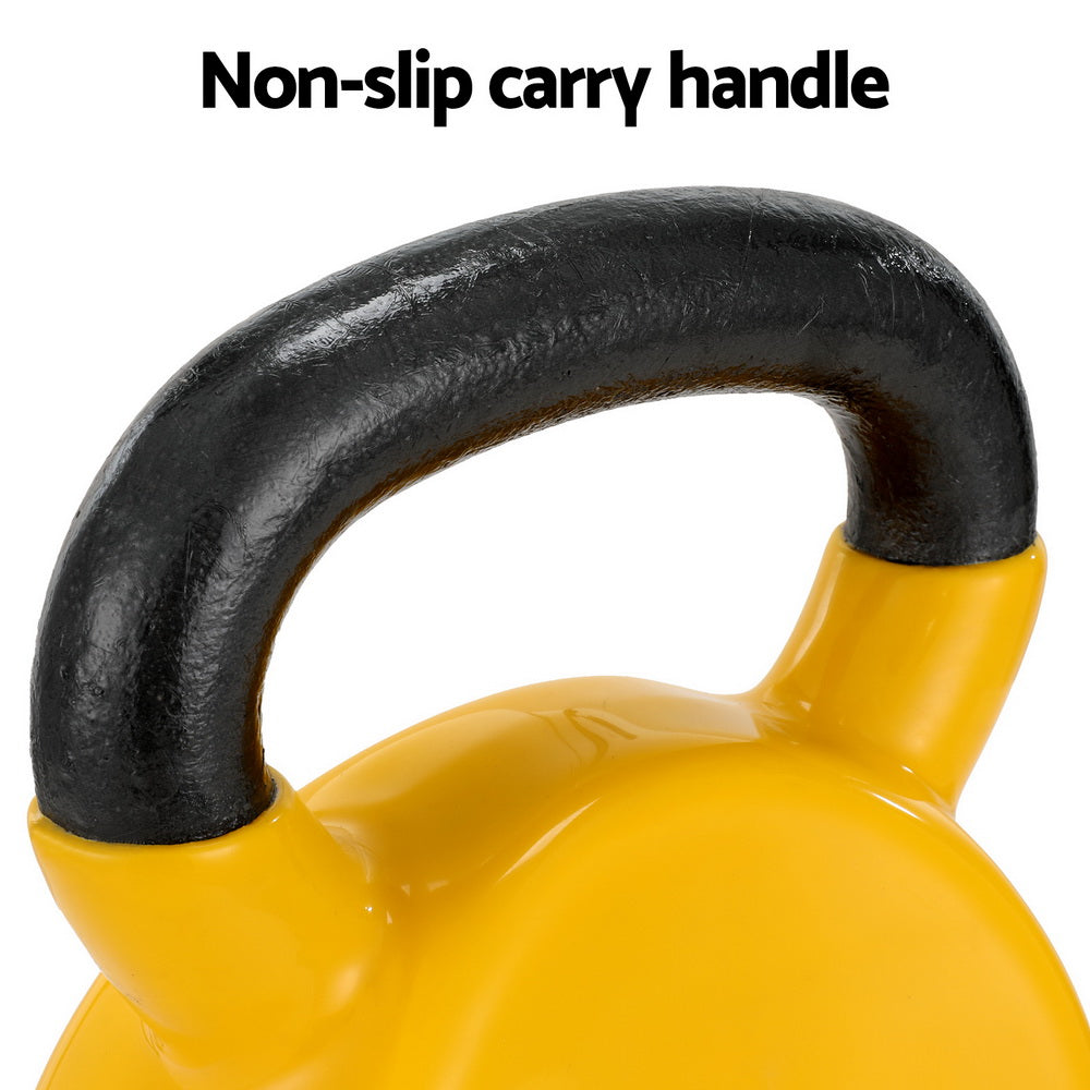 Everfit 20kg kettlebell set with dumbbells and weightlifting bench for home gym exercise and strength training.