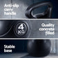 Black Everfit 4kg kettlebell set with dumbbells for home gym, ideal for weight lifting and strength training exercises.