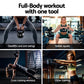Black Everfit 4kg kettlebell and dumbbells set for home gym workout, includes weight lifting bench for strength training.