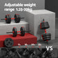 Everfit 40kg adjustable dumbbell barbell set with weight plates for home workout, featuring multiple plates and bar in a gym setting.