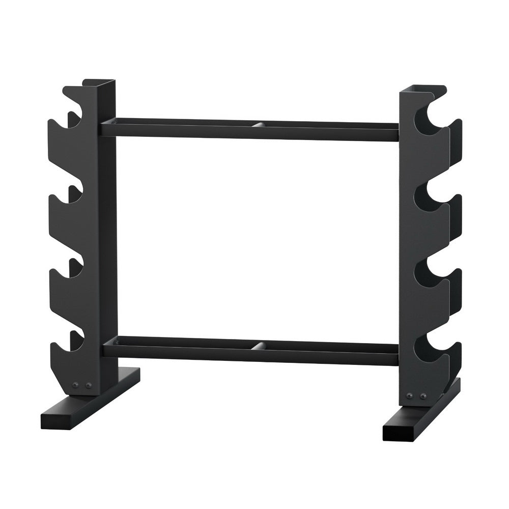 Online Fitness Depot Everfit dumbbell and kettlebell rack with 200kg capacity, home gym storage for free weights and strength training.