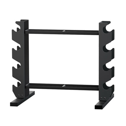 Online Fitness Depot Everfit dumbbell and kettlebell rack with 200kg capacity, home gym storage for free weights and strength training.
