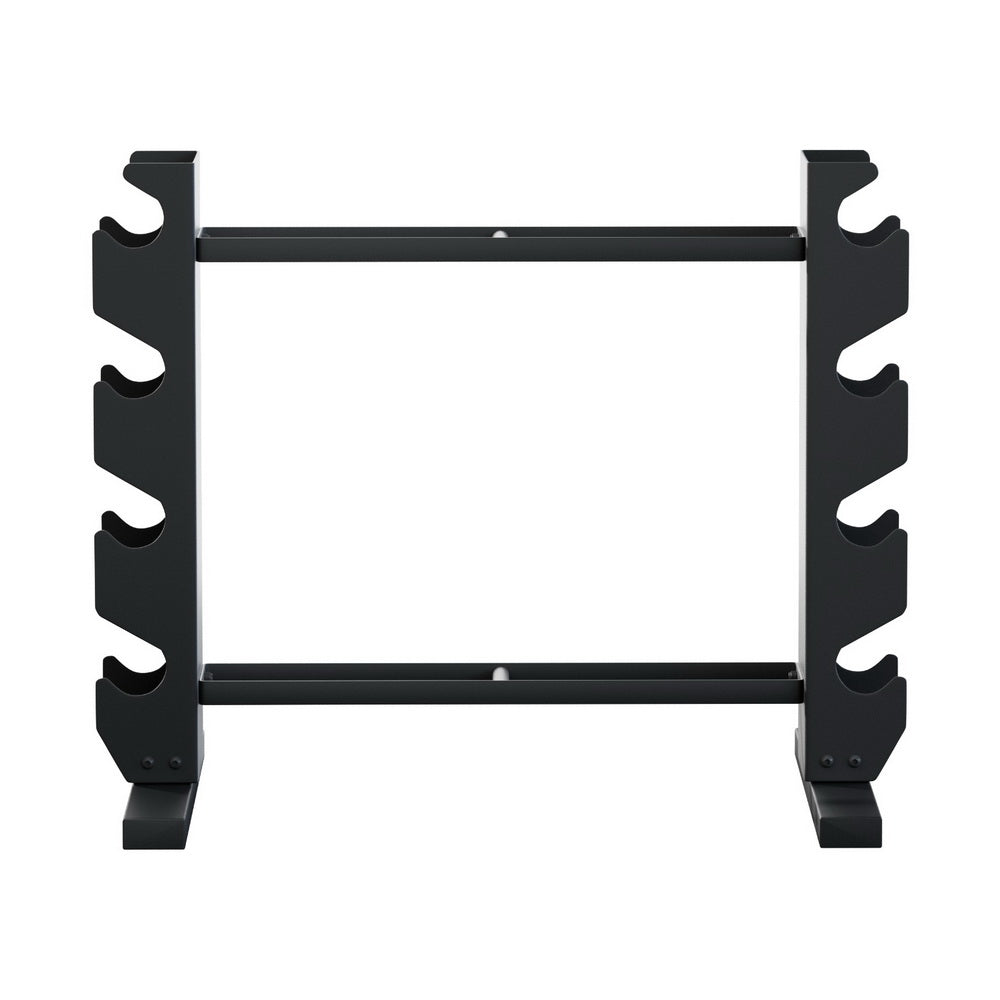 Everfit dumbbells rack and kettlebell stand for home gym storage, supports 200kg capacity, holds free weights and fitness equipment.