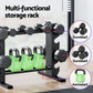 Online Fitness Depot Everfit dumbbells rack with storage for kettlebells and free weights, supporting up to 200kg capacity in a home gym setting.