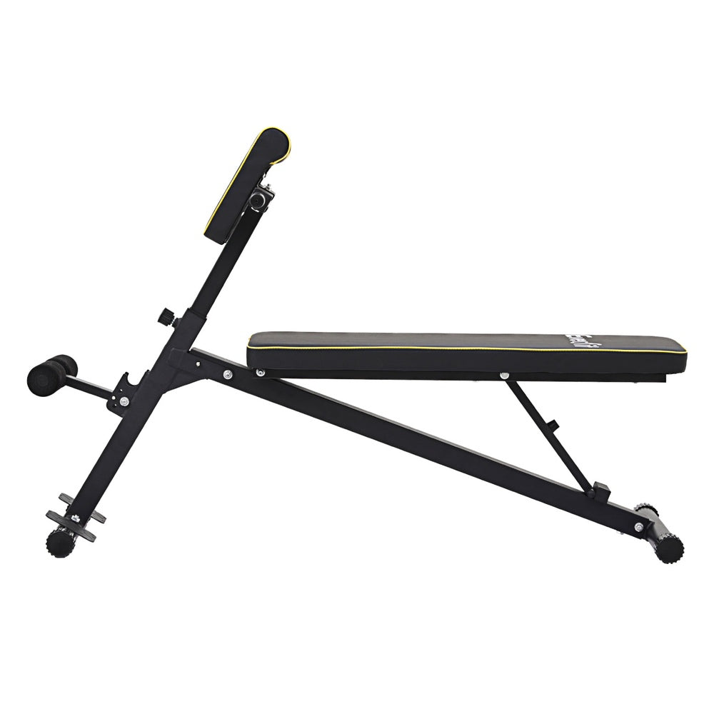 Adjustable Everfit Roman Chair weight bench for strength training and preacher curls, black color with padded support.