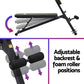 Adjustable Everfit Roman Chair weight bench for strength training and preacher curls, in black, used for gym and fitness workouts.