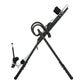 Everfit inversion table in grey, used for back stretching and gravity exercises, with padded support and sturdy frame.