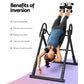 Everfit inversion table in grey for back stretching and inversion exercises, designed for home gym fitness routines.