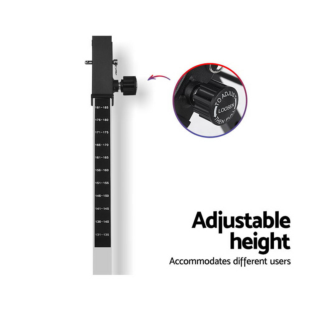Everfit inversion table in black for back stretching and gravity exercises, designed for home gym fitness routines.