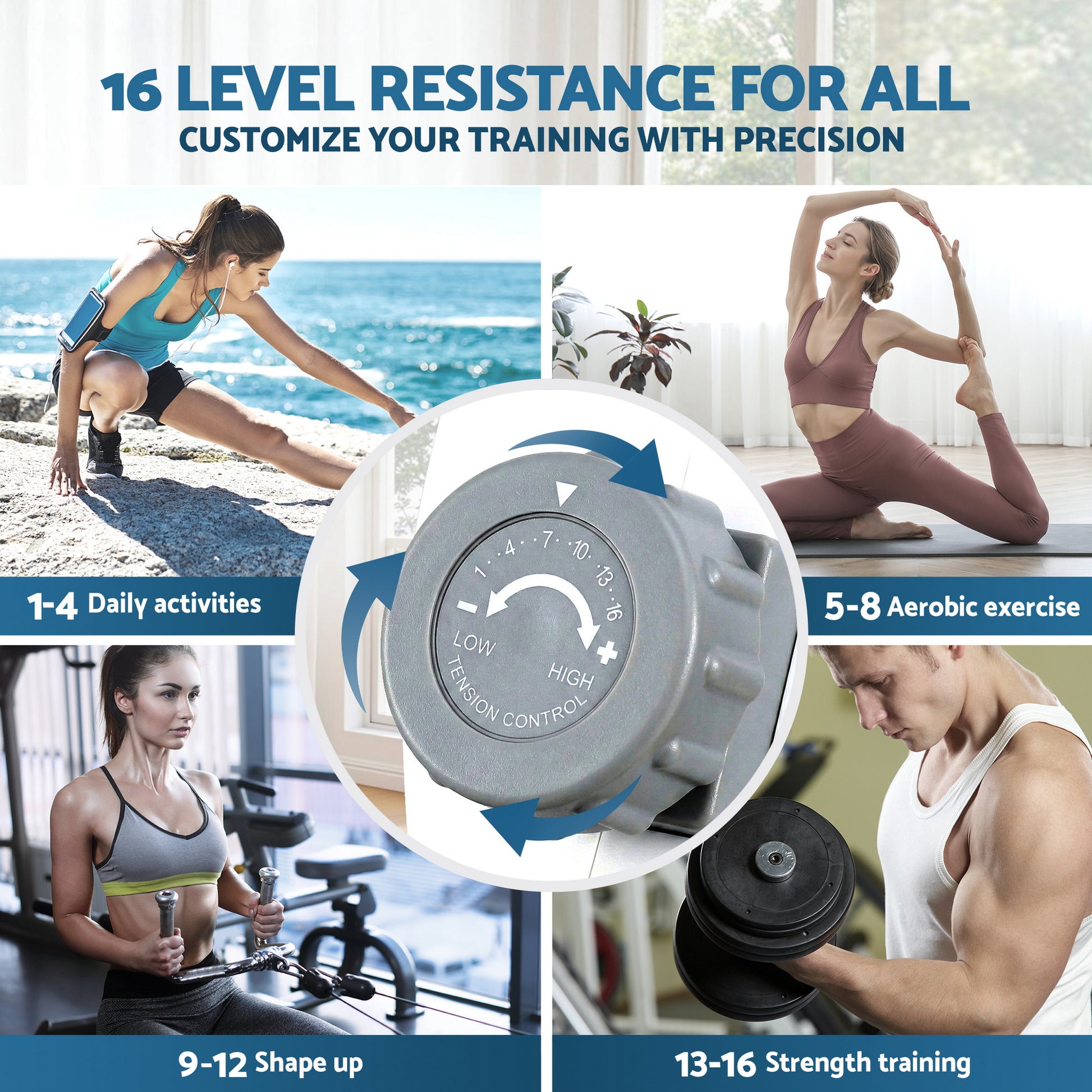 White Everfit magnetic rowing machine with digital display, quiet operation, suitable for home workouts, from Online Fitness Depot.