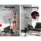 Black Everfit air rowing machine for cardio workouts, featuring a digital display and adjustable resistance for home gym fitness.