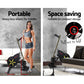 Black Everfit rowing machine for cardio workouts, featuring digital display and adjustable resistance for home gym exercise.