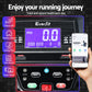 Everfit electric treadmill with sit-up bar for home gym workouts, featuring a 480mm running surface and digital display.