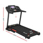 Electric Everfit treadmill with auto incline for home gym workouts, featuring a 520mm belt width and digital display.