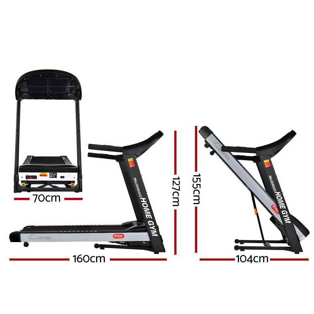 Everfit electric treadmill with auto incline, 450mm belt, for home gym fitness, by Online Fitness Depot.