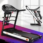 Electric treadmill by Online Fitness Depot with a 450mm running belt, includes a built-in massager for home gym workouts.
