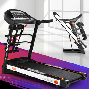 Electric treadmill by Online Fitness Depot with a 450mm running belt, includes a built-in massager for home gym workouts.