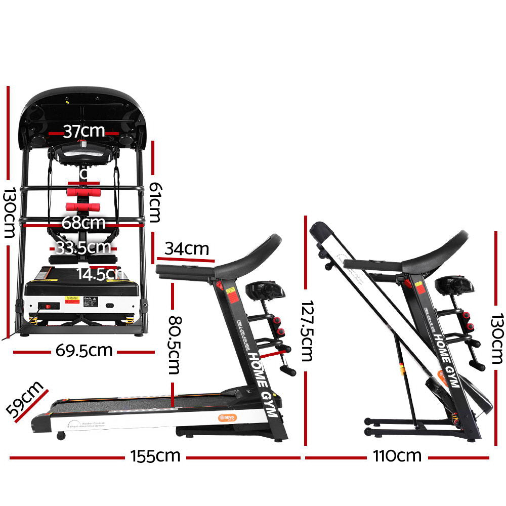 Electric treadmill from Online Fitness Depot with a built-in massager, 450mm wide running surface for home gym workouts.