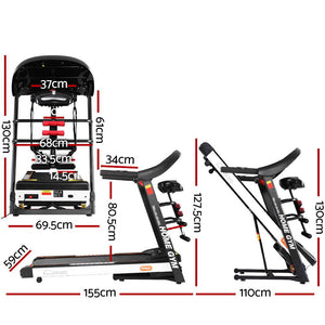 Electric treadmill from Online Fitness Depot with a built-in massager, 450mm wide running surface for home gym workouts.