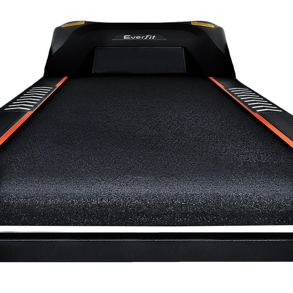 Electric treadmill by Online Fitness Depot with a massager, 450mm wide running belt, for home gym fitness and exercise.
