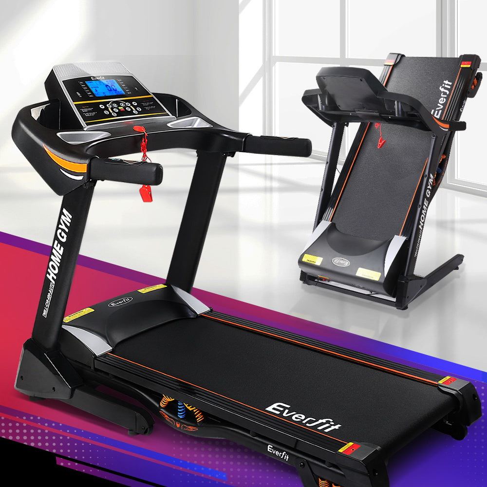 Everfit electric treadmill with auto incline, 480mm belt, for home gym fitness exercises, by Online Fitness Depot
