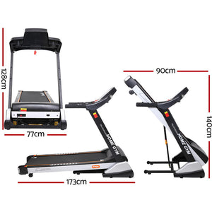 Everfit electric treadmill with auto incline, 480mm width, for home gym fitness exercise, by Online Fitness Depot