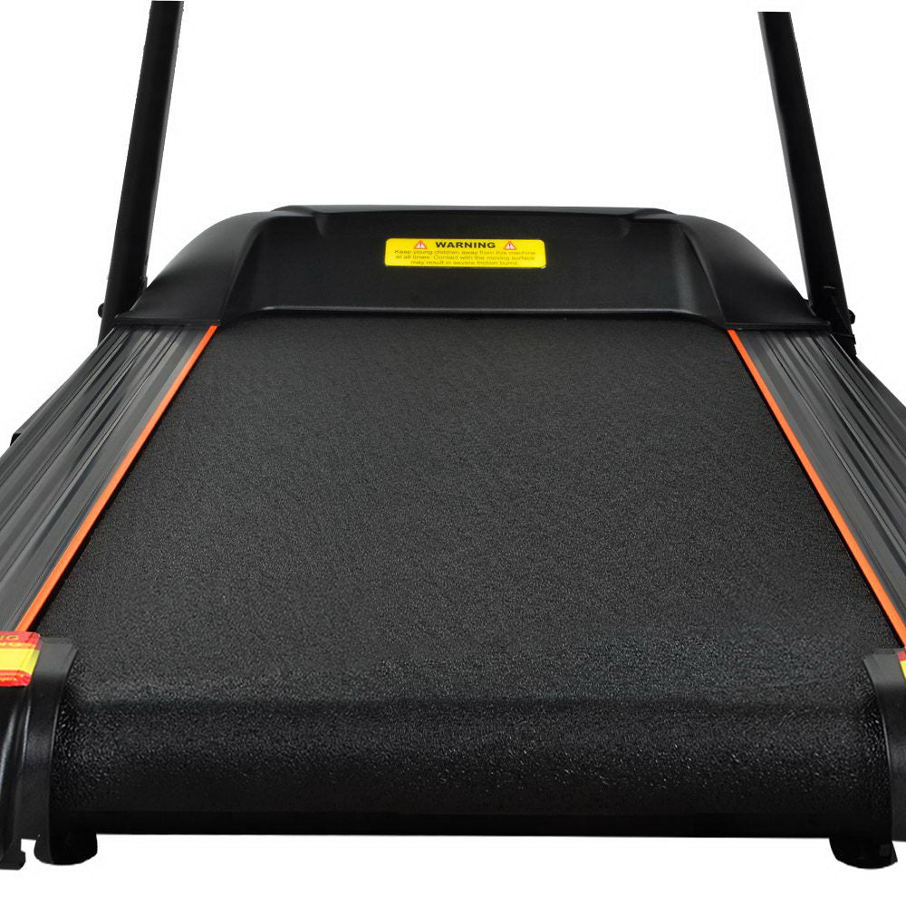 Foldable electric treadmill by Online Fitness Depot with 400mm belt for home gym fitness and exercise routines.