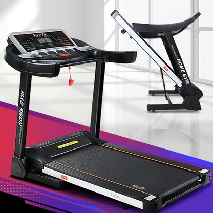 Everfit electric treadmill with auto incline, 450mm belt, suitable for home gym workouts, by Online Fitness Depot.