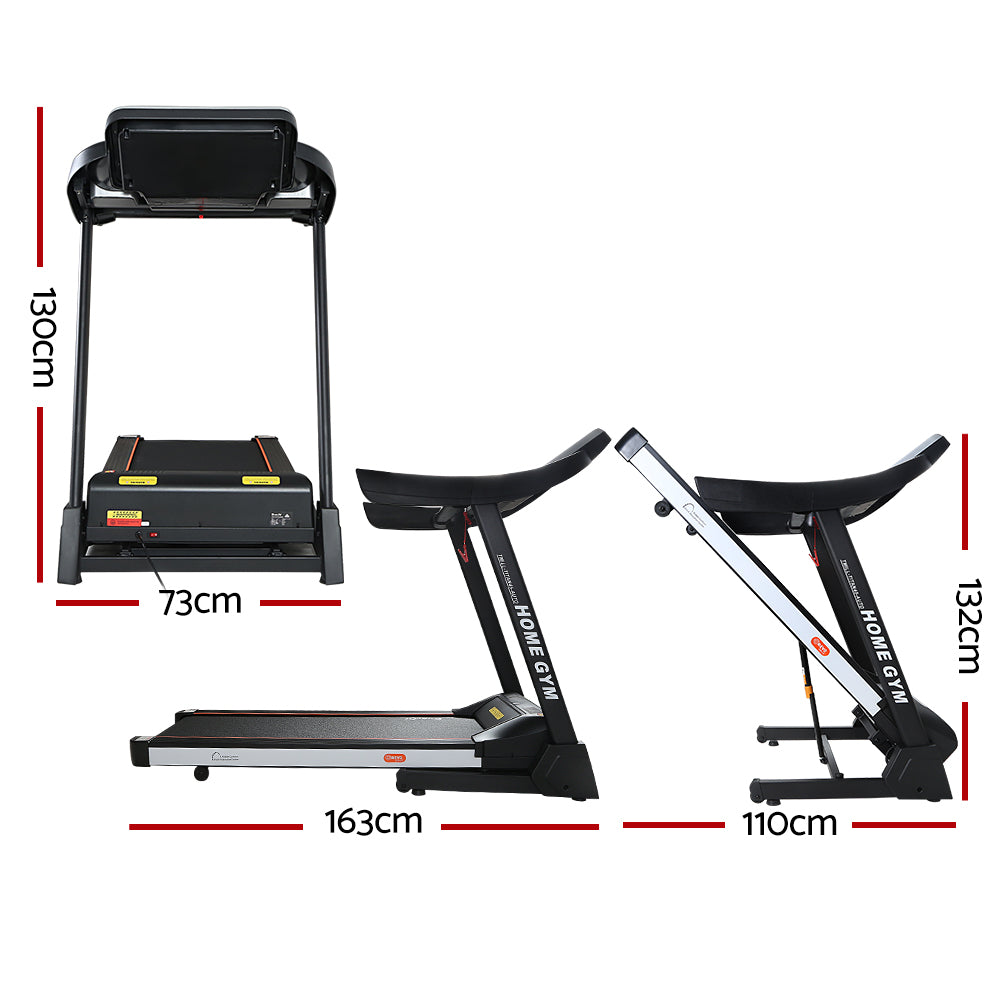 Everfit electric treadmill with auto incline, 450mm running deck, for home gym fitness, by Online Fitness Depot
