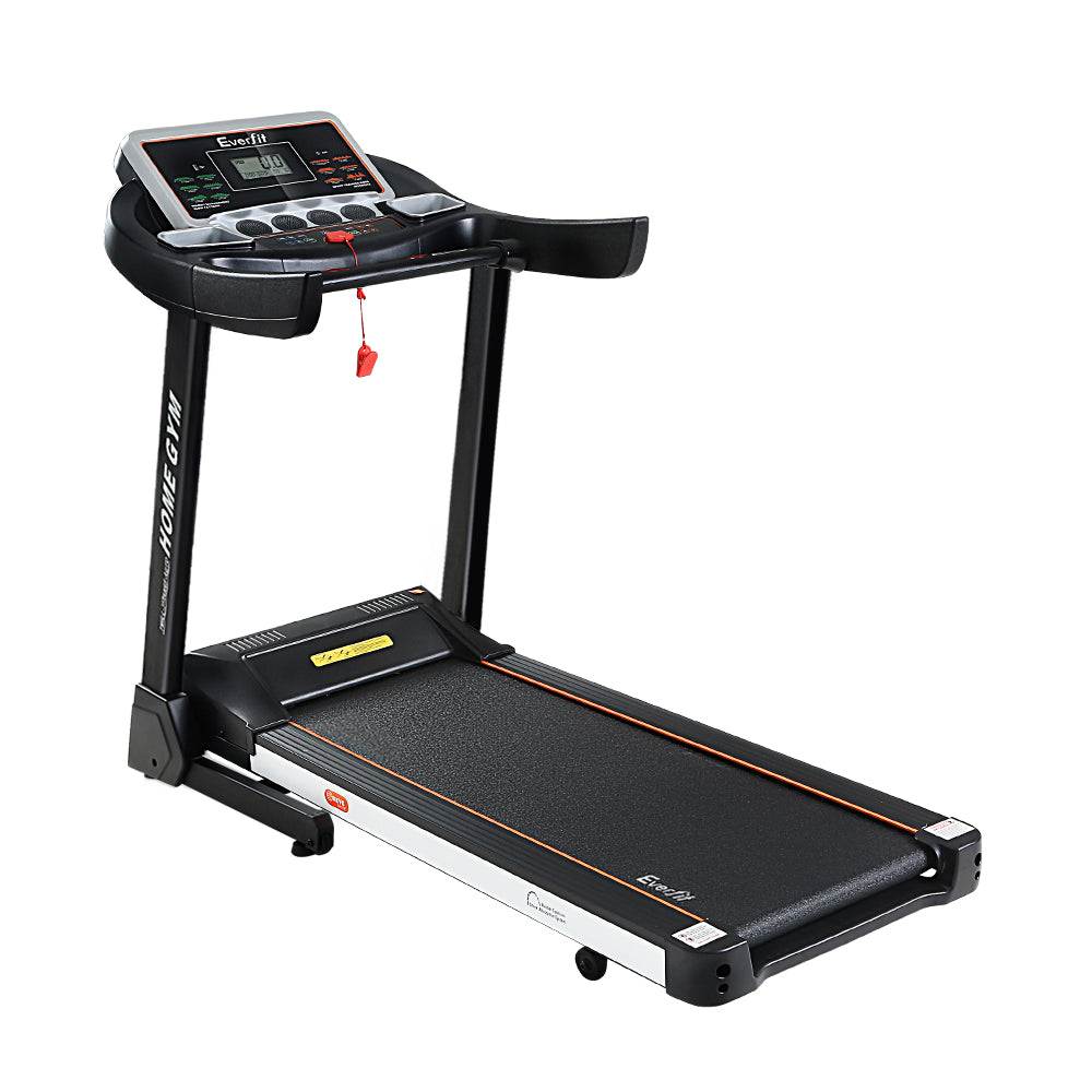 Everfit electric treadmill with auto incline, 450mm belt width, used for home gym fitness and cardio exercise.
