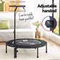 Everfit 40-inch foldable trampoline rebounder with handrail for home gym exercise, designed for effective fitness workouts.