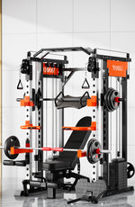 SmartFit M1 Max pin-loaded multi-functional Smith machine for weightlifting, home gym power rack with adjustable features.