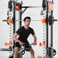 SmartFit M1 Max pin-loaded multi-functional training smith machine with power rack for home gym workouts and weightlifting.