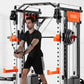 SmartFit M1 Max pin-loaded multi-functional gym power rack with Smith machine for weightlifting and home fitness training.