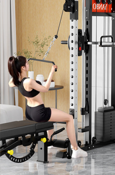 SmartFit M1 Max pin-loaded multi-functional Smith machine and power rack for weightlifting and home gym workouts.
