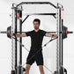 SmartFit M1 Max multi-functional Smith machine with weight rack and pull-up bar for home gym strength training and weightlifting.