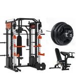 SmartFit M1 Ultra multi-functional gym machine with leg press and chest fly, featuring 130kg pin-loaded weight at home gym setup