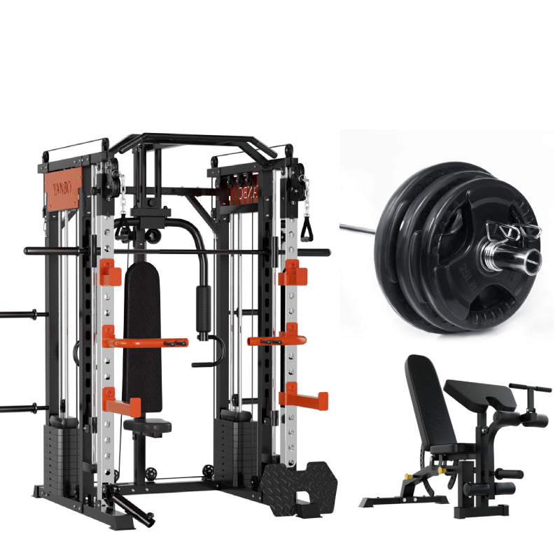 SmartFit M1 Ultra multi-functional gym machine with leg press and chest fly, featuring 130kg pin-loaded weight at home gym setup