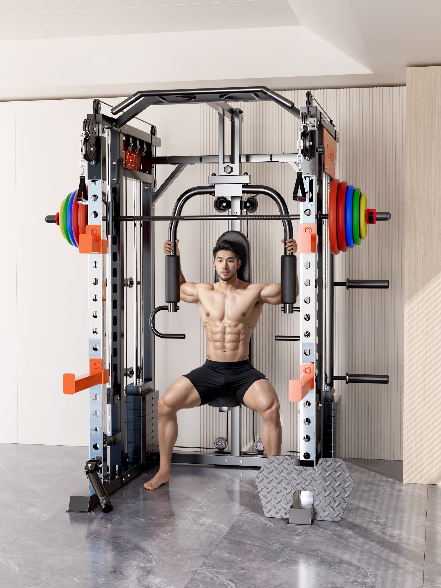 SmartFit M1 Ultra multi-functional gym machine with leg press and chest fly, 130kg pin-loaded weight for home fitness workouts