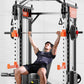 SmartFit M1 Max pin-loaded multi-functional Smith machine with power rack for home gym weightlifting and strength training.