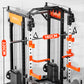 SmartFit M1 Max multi-functional Smith machine with weight rack, suitable for home gym strength training and weightlifting exercises.