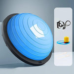 Blue Hemisphere Trainer by Online Fitness Depot, inflatable balance trainer for core, yoga, rehab, and Pilates workouts.