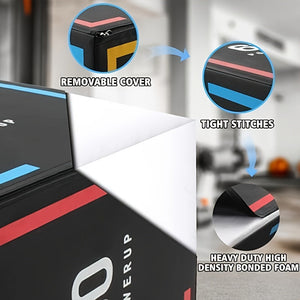 Online Fitness Depot multifunction jump training box used for plyometric exercises and fitness training.