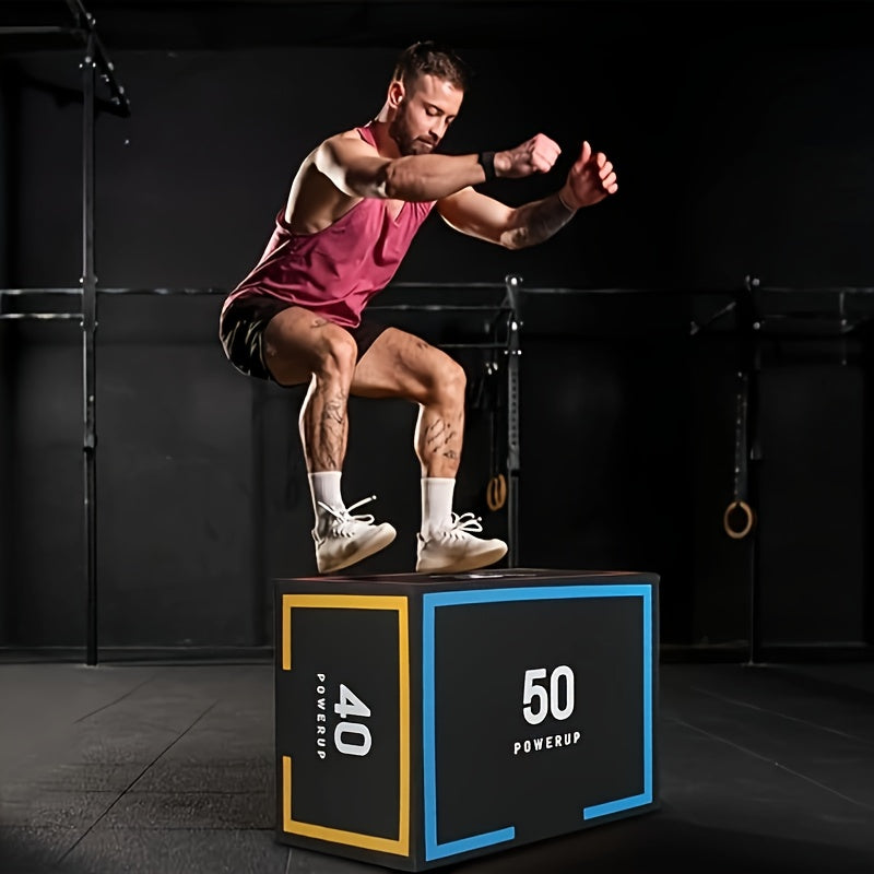 Online Fitness Depot multifunction jump training box for exercise and gym workouts, sturdy wooden plyometric box for fitness training