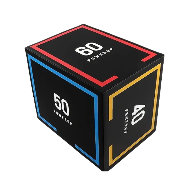 Online Fitness Depot multifunction jump training box for exercise and gym workouts, sturdy wooden plyometric box with handles.