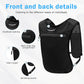 Black reflective running vest with 500ml flask holder, adjustable, lightweight, durable women’s activewear for cycling and walking.